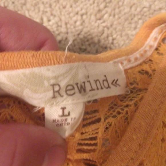 Mustard yellow lacy knit babydoll blouse - Picture 2 of 2